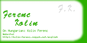 ferenc kolin business card